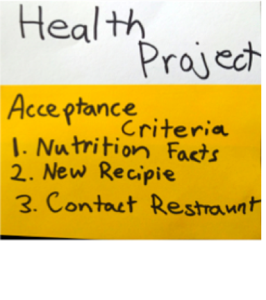 Health Project Acceptance Criteria